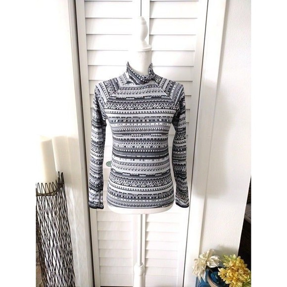Nike Prowarm flash pixel stripe pullover girls mockneck zip‎ Sz L - Picture 1 of 6
